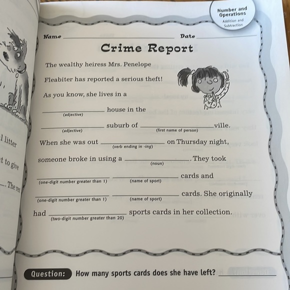 50 Fill-in Math Word Problems Book - Picture 6 of 9